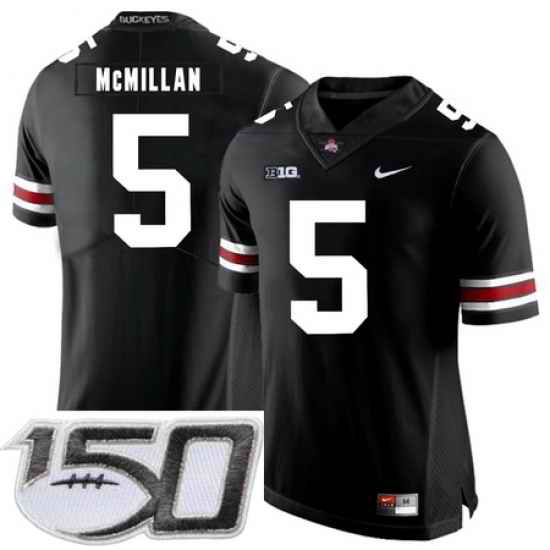 Ohio State Buckeyes 5 Raekwon McMillan Black Nike College Football Stitched 150th Anniversary Patch Jersey